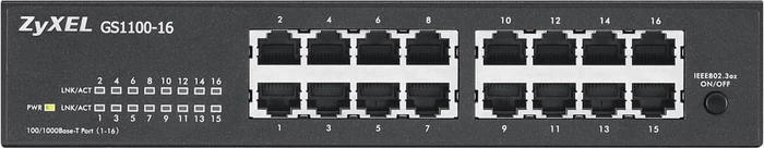 Zyxel GS1100 Desktop Gigabit Switch, 16x RJ-45