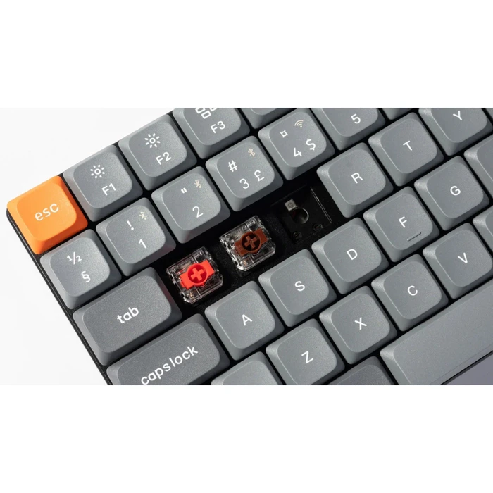 Keychron K3 Max, grau, LEDs RGB, hot-swap, Gateron LOW PROFILE 2.0 RED, USB/Bluetooth, DE