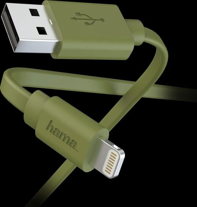 Hama Lade-/Datenkabel Flat USB-A/Lightning 1.0m grün