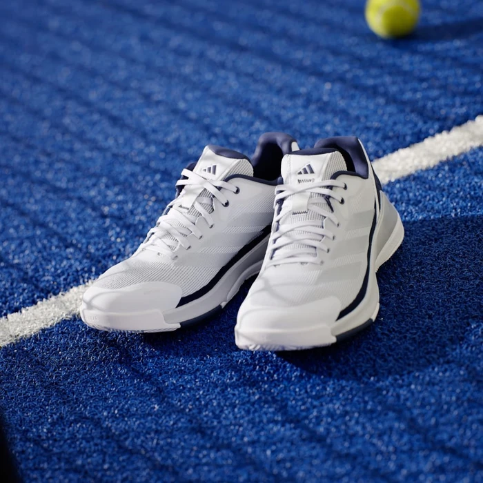 adidas Crazyquick Padel cloud white/silver metallic/dark blue (Herren)