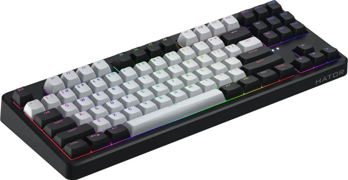 Hator Rockfall 3 TKL Wireless, PBT, weiß/schwarz, LEDs RGB, Aurum Lemon, USB/Bluetooth, US