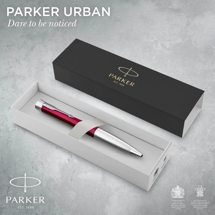 Parker Urban Twist M Kugelschreiber vibrant magenta lacquer/chrome trim, Geschenkbox