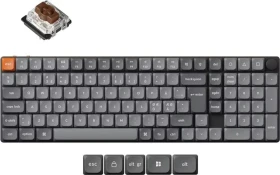 Keychron K17 Max, grau, LEDs RGB, Gateron LOW PROFILE 2.0 BROWN, USB/Bluetooth, ND
