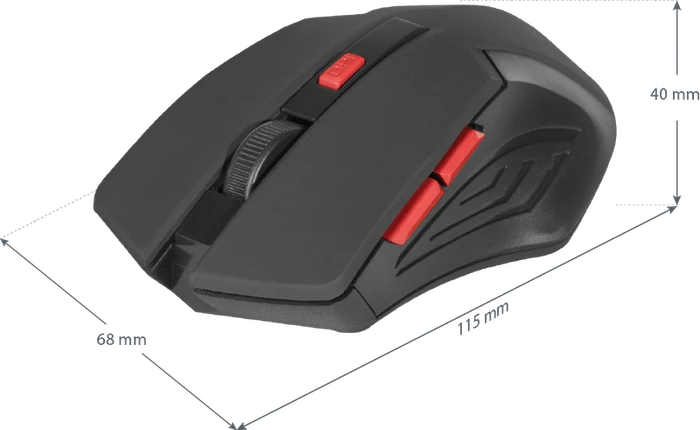 Defender Accura MM-275 Wireless Optical Mouse schwarz/rot, USB