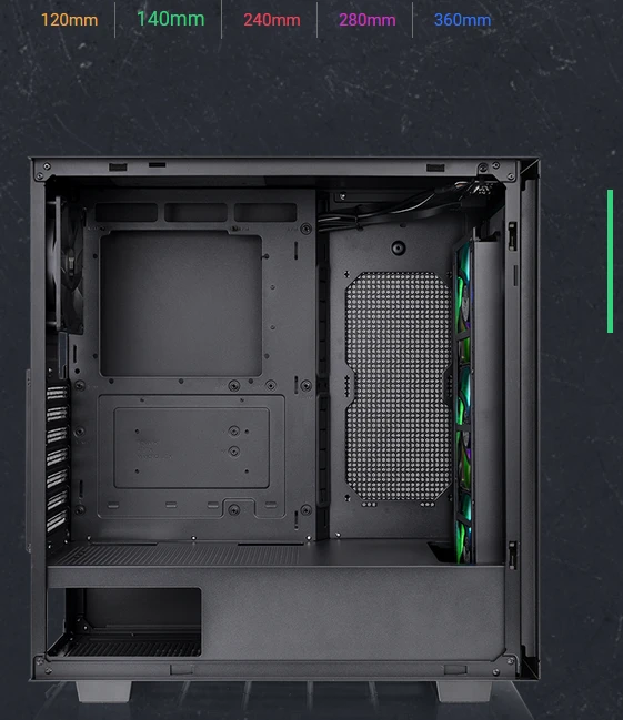 Thermaltake V350 TG ARGB Air, schwarz, Glasfenster