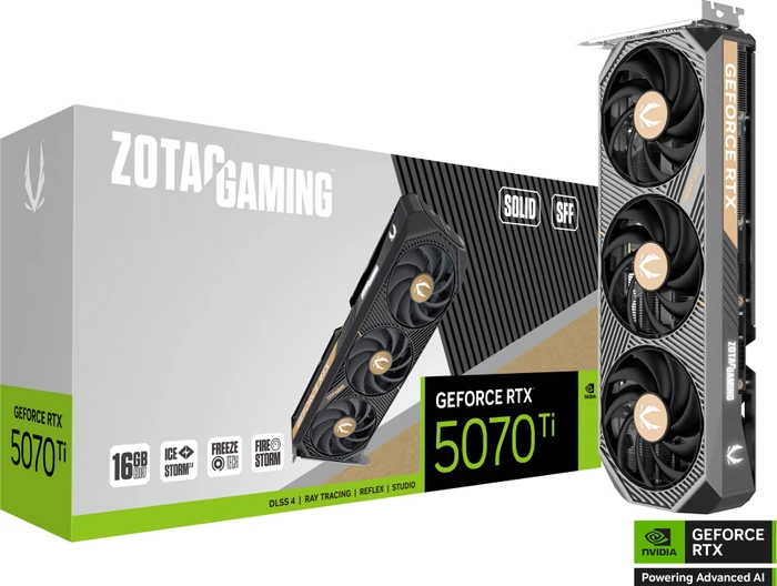 Zotac Gaming GeForce RTX 5070 Ti SOLID SFF, 16GB GDDR7, HDMI, 3x DP