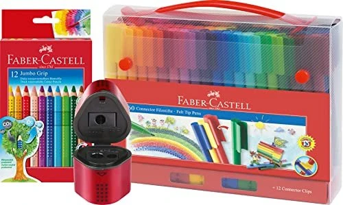 Faber-Castell Connector Filzstift Koffer-Set sortiert, 72er-Set