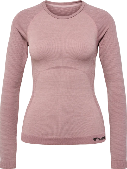 hummel CEA Seamless Tight Funktionsshirt langarm woodrose/rose taupe melange (Damen)