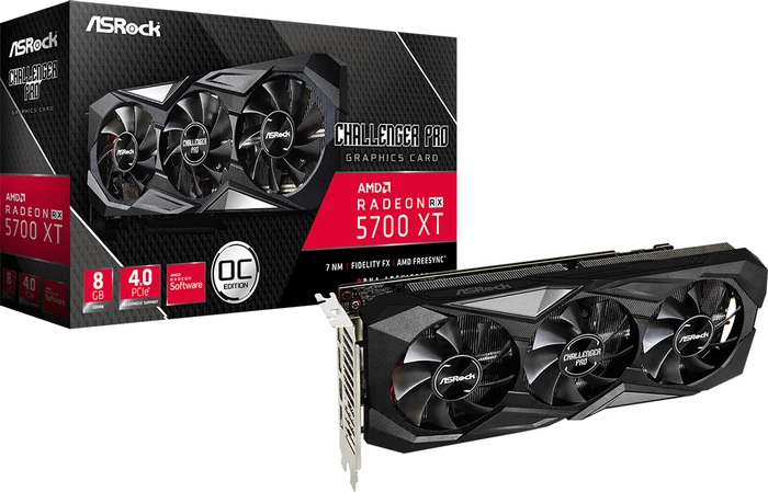 ASRock Radeon RX 5700 XT Challenger Pro 8G OC, RX5700XT CLP 8GO, 8GB GDDR6, HDMI, 3x DP