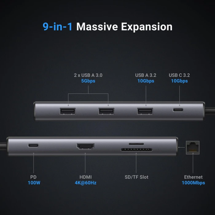 Ugreen Revodok Pro 109, USB-C 3.1 [Stecker]