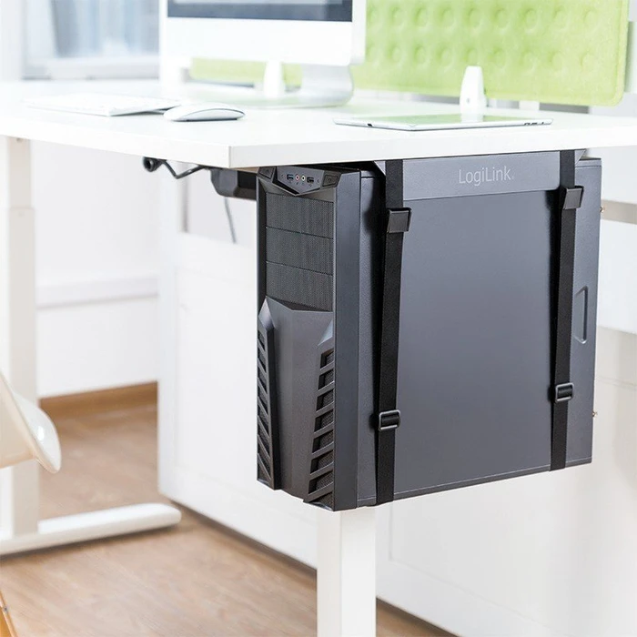 LogiLink PC-Halterung, Untertischmontage mit Gurt