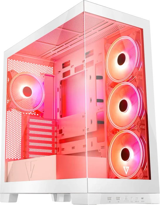 Modecom Volcano Space Apex ARGB Midi White, weiß, Glasfenster