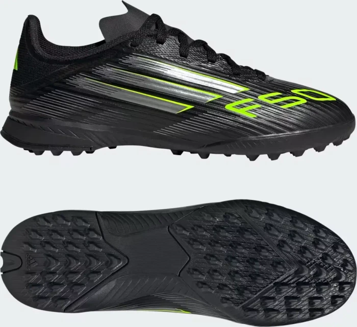 adidas F50 League TF core black/iron metallic/lucid lemon (Junior)