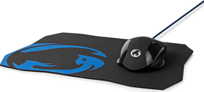 Nedis Gaming Mouse und Mousepad Set, schwarz, USB