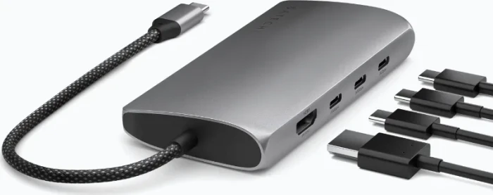 Satechi 8-in-1 Multiport Adapter, Space Grey, USB4 [Stecker]
