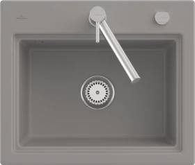 Villeroy & Boch Subway Style 60 S Einbau Becken mittig mit Ablauffernbedienung fossil