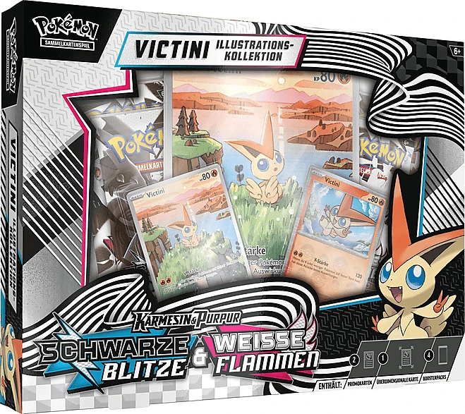 Pokémon - Karmesin & Purpur Schwarze Blitze & Weisse Flammen Illustrations-Kollektion Victini