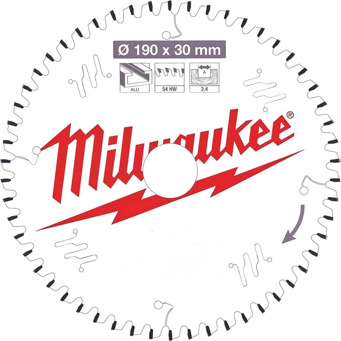 Milwaukee CSB P Alu TF Kreissägeblatt 54Z, 190x2.4x30mm, 1 Stück