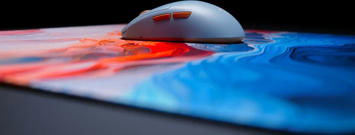 Cherry Xtrfy GP5 Amnis Blue Large Gaming Mauspad, 460x400mm, Motiv blau/orange