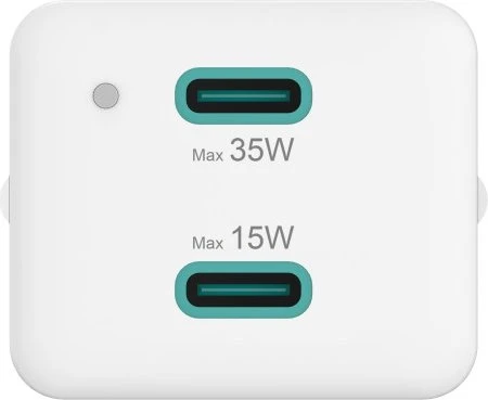 Hama Schnellladegerät 2x USB-C PD/Qualcomm Mini-Ladegerät 35W weiß