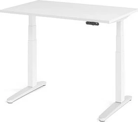 Hammerbacher Ergonomic Aktiv XBHM12 elektrisch höhenverstellbarer Sitz-Steh-Schreibtisch 120x80cm weiß/weiß