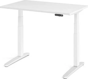 Hammerbacher Ergonomic Aktiv XBHM12 elektrisch höhenverstellbarer Sitz-Steh-Schreibtisch 120x80cm weiß/weiß