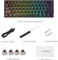 RK Royal Kludge RK61 60% Wireless, schwarz, LEDs RGB, hot-swap, RK RED, USB/Bluetooth, US Vorschaubild