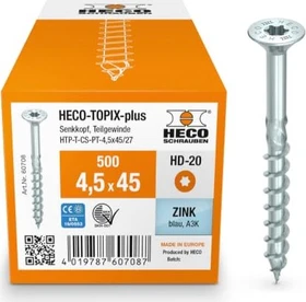 HECO TOPIX-plus verzinkt blau A3K Torx T20 Holzschraube, 4.5x45mm, 500 Stück
