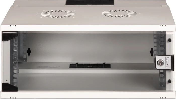 Digitus Professional SoHo Pro Line 19" Wandgehäuse 4HE, unmontiert, Sicherheitsglastür, IP20, RAL 7035, 400mm tief