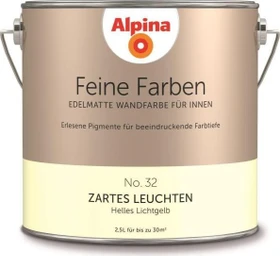 Alpina Farben Feine Farben No. 32 Zartesleuchten innen helleslichtgelb edelmatt gelb, 2.5l