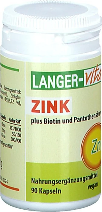 Langer-vital Zink + Biotin und Pantothensäure Kapseln, 90 Stück