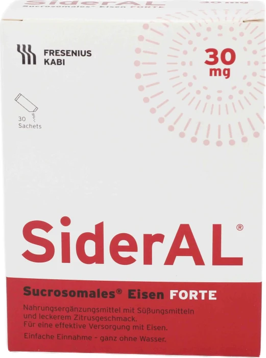 Fresenius Kabi SiderAL Eisen Forte 30mg Zitrus Granulat Sachets, 30 Stück