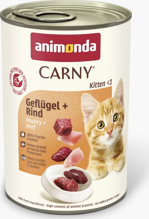 animonda Carny Kitten Geflügel + Rind, 4.80kg (12x 400g)