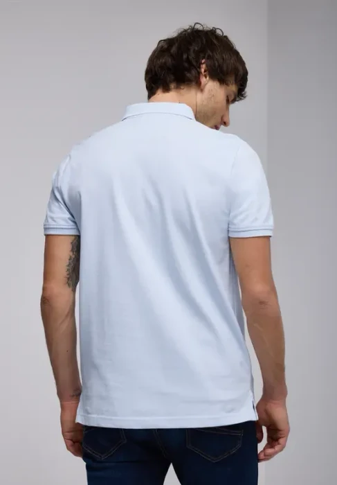 Street One Piquée mit Logo Poloshirt kurzarm soft blue (Herren)