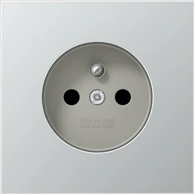 Jung Serie LS Steckdose Metallausführung französisch/belgisches System, aluminium