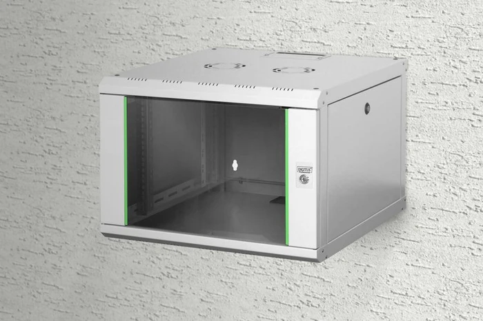 Digitus Professional Unique Serie Wandschrank 7HE, Sicherheitsglastür, IP2X, grau, 600mm tief