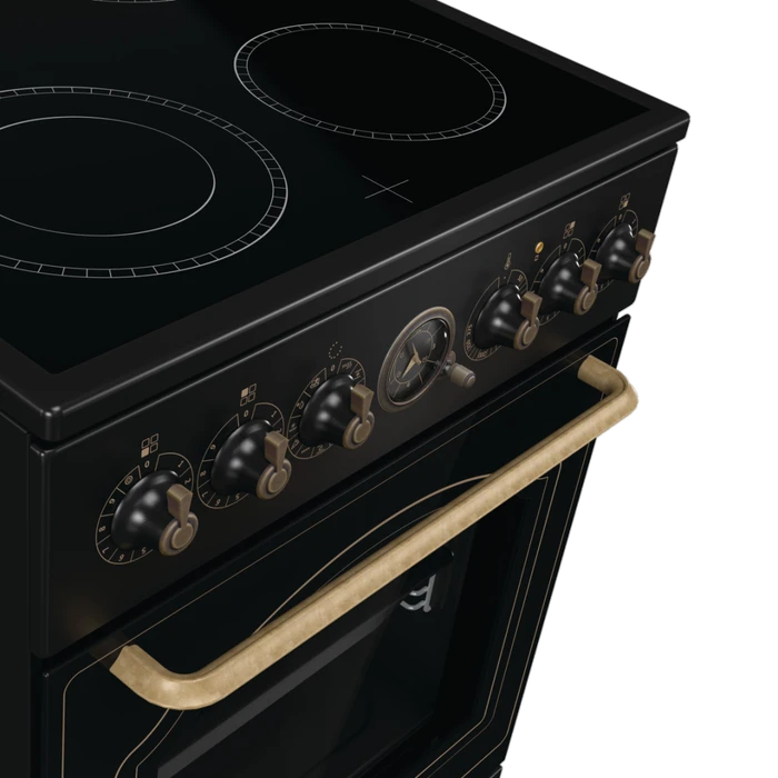 Gorenje GECS5B70CLB Elektroherd mit Glaskeramik-Kochfeld