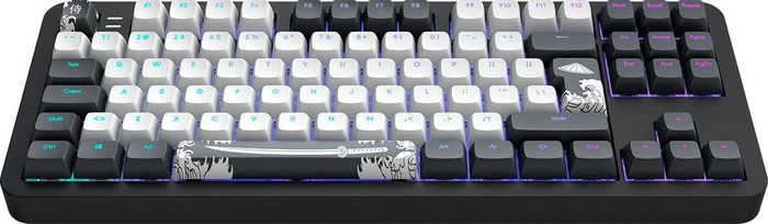 Dark Project ALU87B Bushido Gaming Keyboard, schwarz/weiß, LEDs RGB, g3ms Moonstone, USB, DE