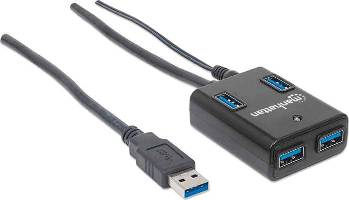 Manhattan USB-Hub, 4x USB-A 3.0, USB-A 3.0 [Stecker]