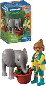 playmobil Animals & Friends Zoo Elefantenbaby und Pflegerin