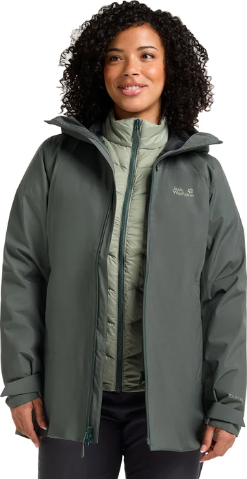 Jack Wolfskin Icecape 3in1 Down Funktionsjacke slate green (Damen)