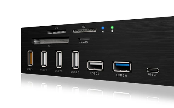 RaidSonic Icy Box IB-867a Multi-Slot-Cardreader, USB 3.0 19-Pin Stecksockel, USB 3.1 20-Pin Key-A Stecksockel [Stecker]