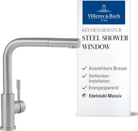 Villeroy & Boch Steel Shower Window Küchenarmatur aus Edelstahl edelstahl massiv