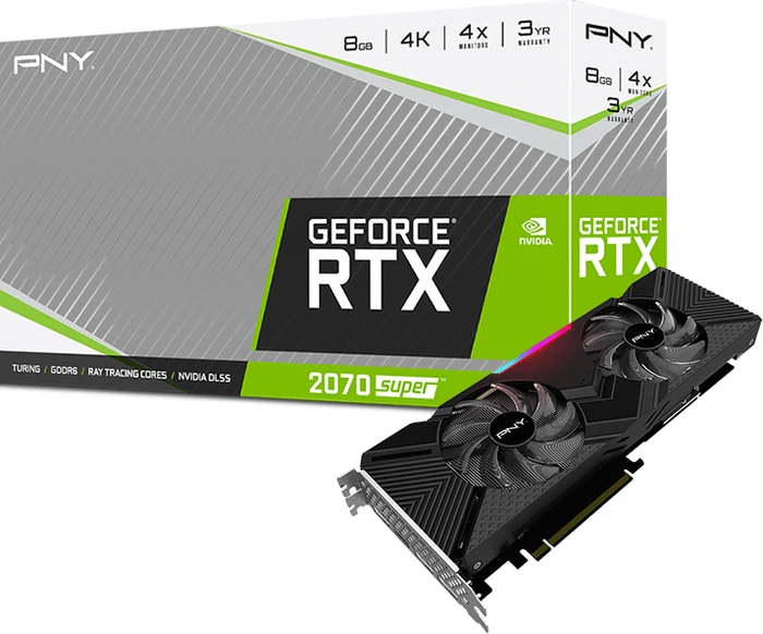 PNY GeForce RTX 2070 SUPER Dual Fan, 8GB GDDR6, HDMI, 3x DP