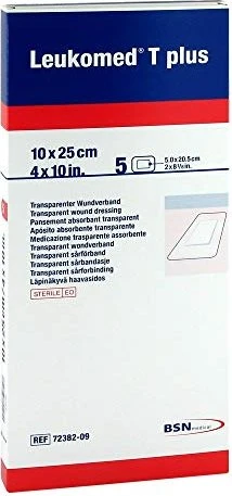 BSN medical Leukomed T Plus Pflaster transparent steril, 10 x 25cm, 5 Stück