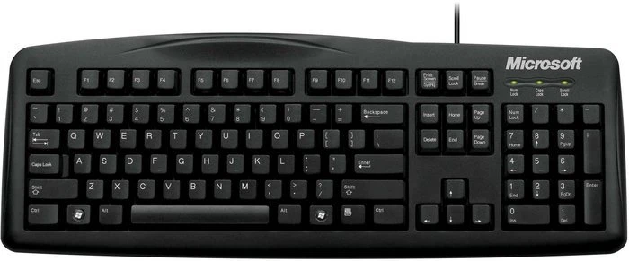 Microsoft OEM Wired Keyboard 200 schwarz, USB, DE