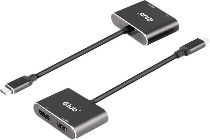 Club 3D MST Hub USB-C 3.2 auf DisplayPort + HDMI 4K60Hz M/F Adapter