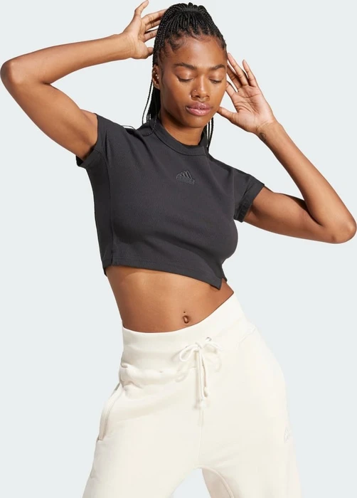 adidas Lounge Ribbed Crop T-Shirt kurzarm (Damen)