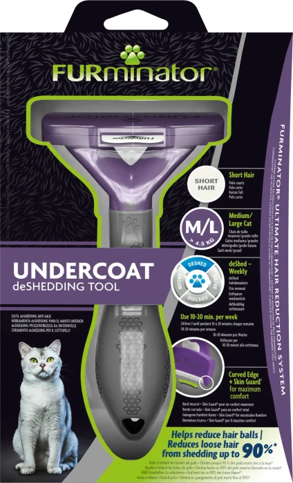 FURminator deShedding Tool für große Katzen mit kurzem Fell, Version 2