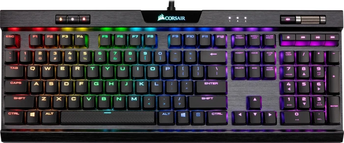 Corsair Gaming K70 RGB MK.2 Low Profile Rapidfire, MX LOW PROFILE RGB SPEED, USB, US